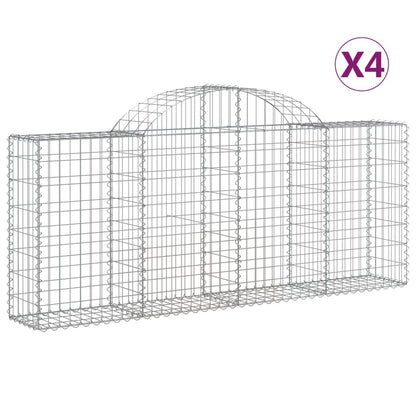 Cesti Gabbioni ad Arco 4 pz 200x30x80/100 cm Ferro Zincato
