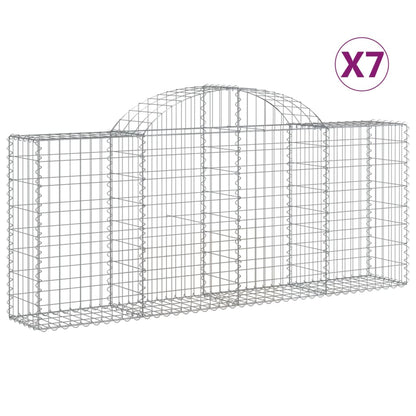 Cesti Gabbioni ad Arco 7 pz 200x30x80/100 cm Ferro Zincato