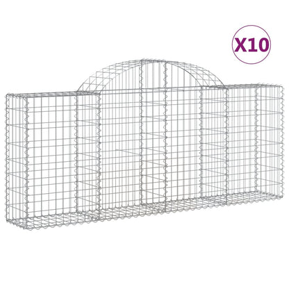 Cesti Gabbioni ad Arco 10 pz 200x30x80/100 cm Ferro Zincato