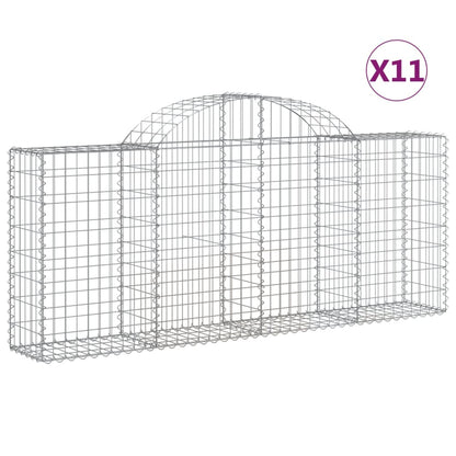 Cesti Gabbioni ad Arco 11 pz 200x30x80/100 cm Ferro Zincato