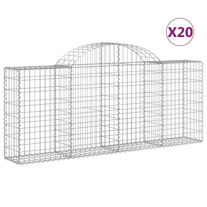 Cesti Gabbioni ad Arco 20 pz 200x30x80/100 cm Ferro Zincato