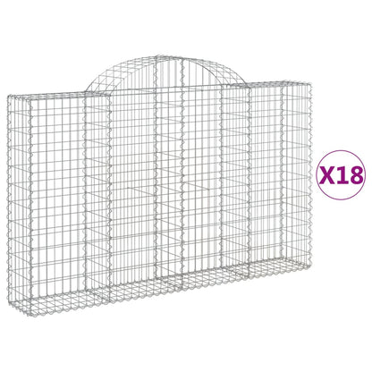 Cesti Gabbioni ad Arco 18 pz 200x30x120/140 cm Ferro Zincato