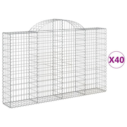 Cesti Gabbioni ad Arco 40 pz 200x30x120/140 cm Ferro Zincato