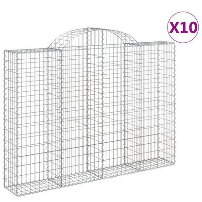 Cesti Gabbioni ad Arco 10 pz 200x30x140/160 cm Ferro Zincato