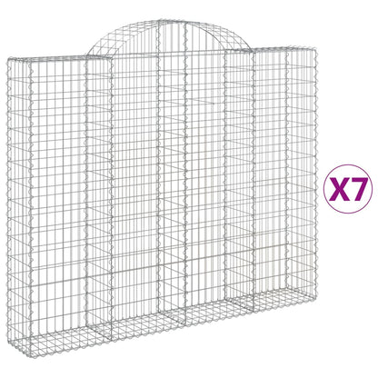 Cesti Gabbioni ad Arco 7 pz 200x30x160/180 cm Ferro Zincato