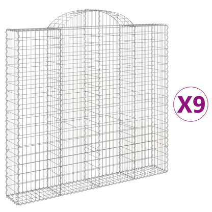 Cesti Gabbioni ad Arco 9 pz 200x30x180/200 cm Ferro Zincato
