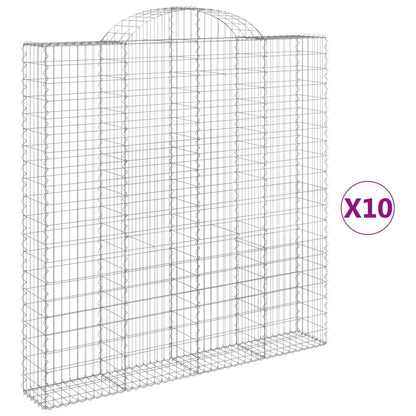 Cesti Gabbioni ad Arco 10 pz 200x30x200/220 cm Ferro Zincato