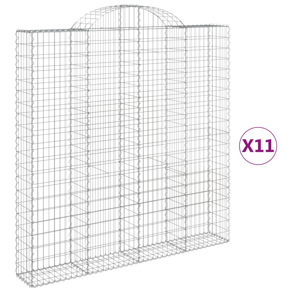 Cesti Gabbioni ad Arco 11 pz 200x30x200/220 cm Ferro Zincato