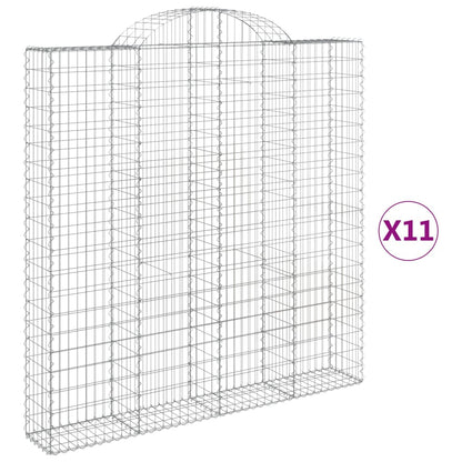 Cesti Gabbioni ad Arco 11 pz 200x30x200/220 cm Ferro Zincato