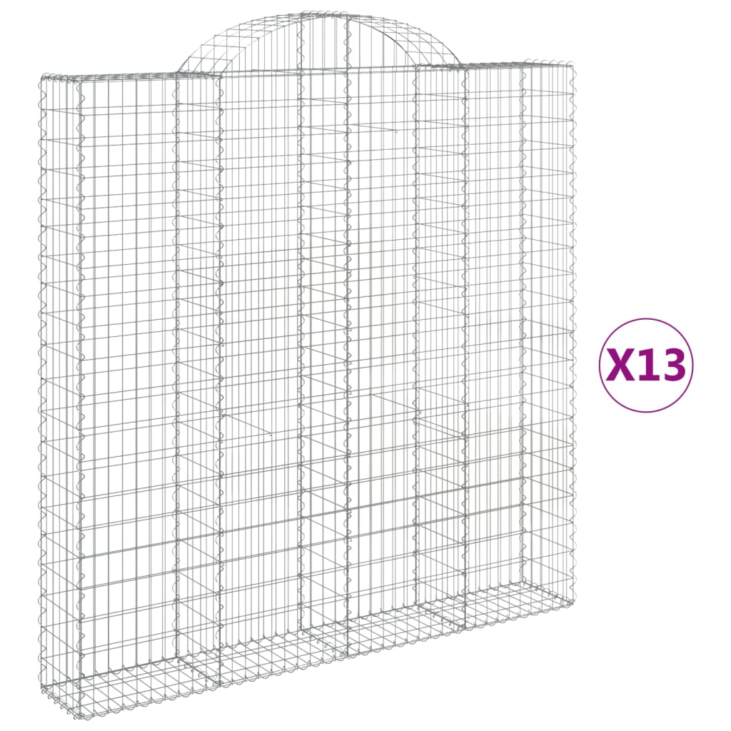 Cesti Gabbioni ad Arco 13 pz 200x30x200/220 cm Ferro Zincato