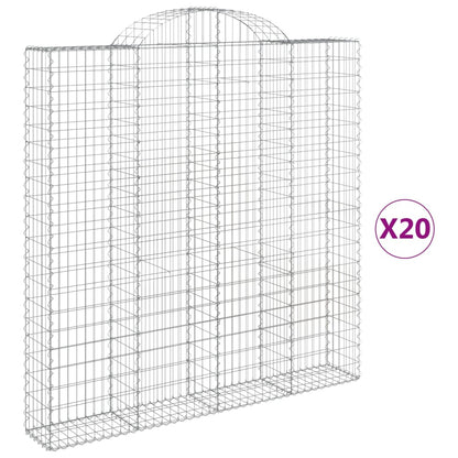 Cesti Gabbioni ad Arco 20 pz 200x30x200/220 cm Ferro Zincato