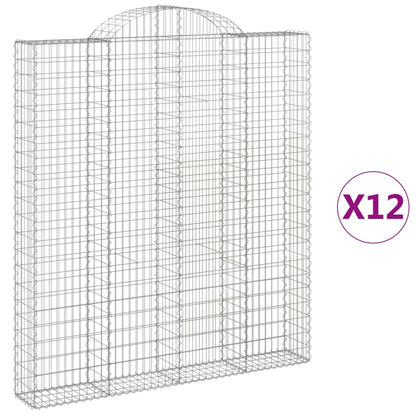 Cesti Gabbioni ad Arco 12 pz 200x30x220/240 cm Ferro Zincato