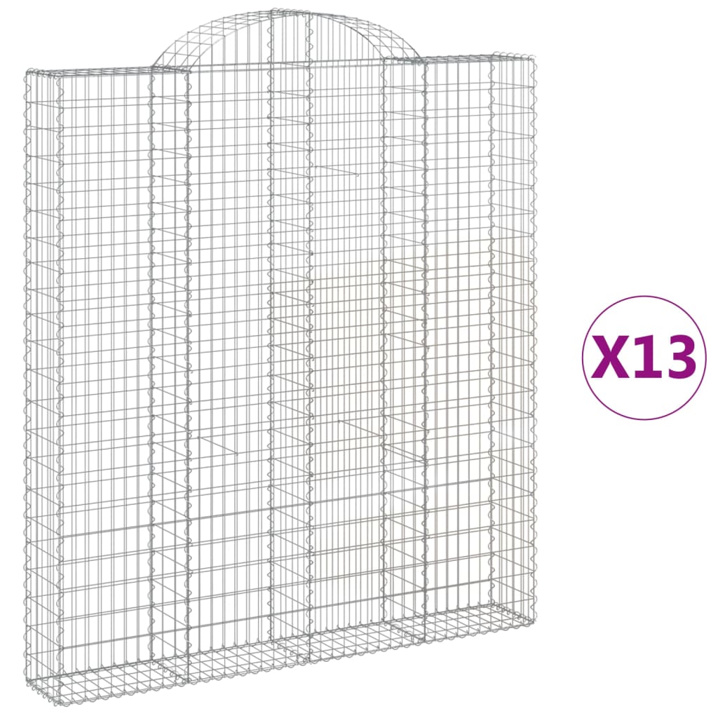 Cesti Gabbioni ad Arco 13 pz 200x30x220/240 cm Ferro Zincato