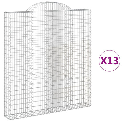 Cesti Gabbioni ad Arco 13 pz 200x30x220/240 cm Ferro Zincato