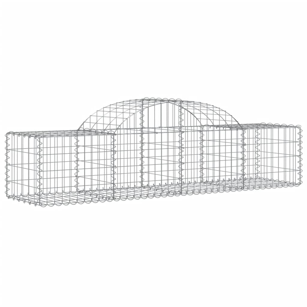 Cesti Gabbioni ad Arco 4 pz 200x50x40/60 cm Ferro Zincato
