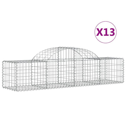 Cesti Gabbioni ad Arco 13 pz 200x50x40/60 cm Ferro Zincato
