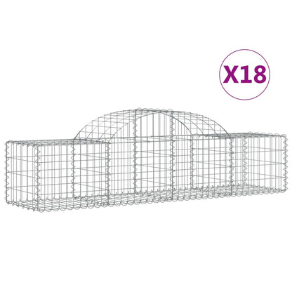 Cesti Gabbioni ad Arco 18 pz 200x50x40/60 cm Ferro Zincato