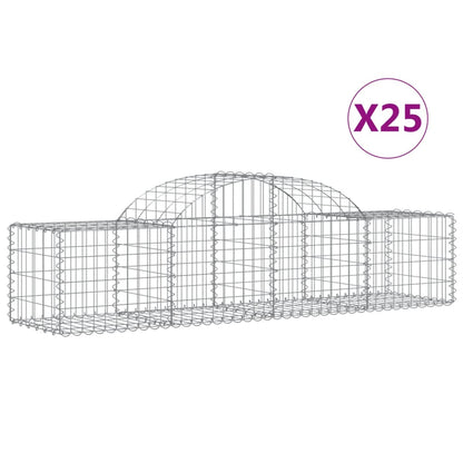 Cesti Gabbioni ad Arco 25 pz 200x50x40/60 cm Ferro Zincato