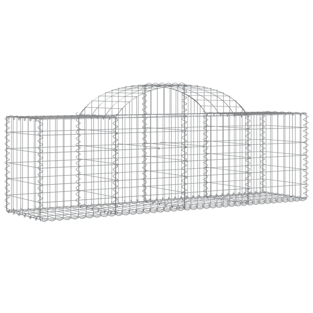Cesti Gabbioni ad Arco 4 pz 200x50x60/80 cm Ferro Zincato