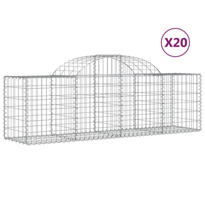 Cesti Gabbioni ad Arco 20 pz 200x50x60/80 cm Ferro Zincato