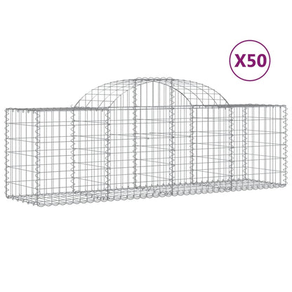 Cesti Gabbioni ad Arco 50 pz 200x50x60/80 cm Ferro Zincato