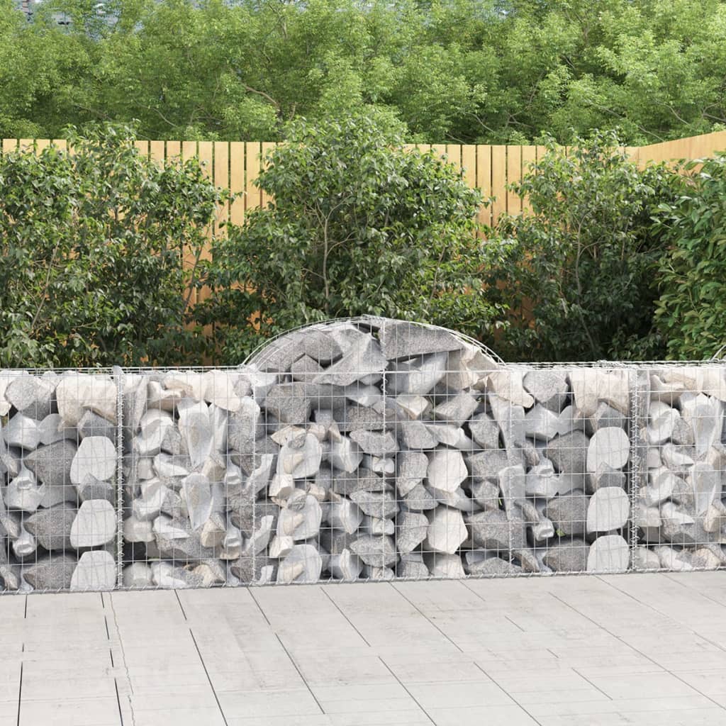 Cesti Gabbioni ad Arco 2 pz 200x50x80/100 cm Ferro Zincato
