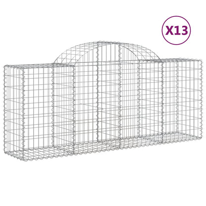 Cesti Gabbioni ad Arco 13 pz 200x50x80/100 cm Ferro Zincato