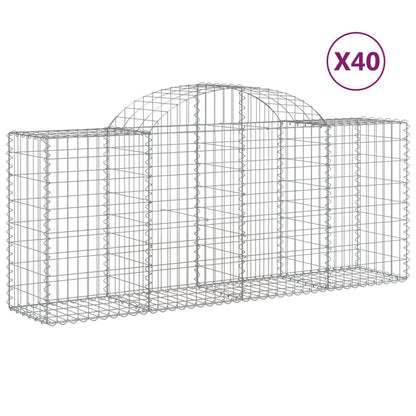 Cesti Gabbioni ad Arco 40 pz 200x50x80/100 cm Ferro Zincato