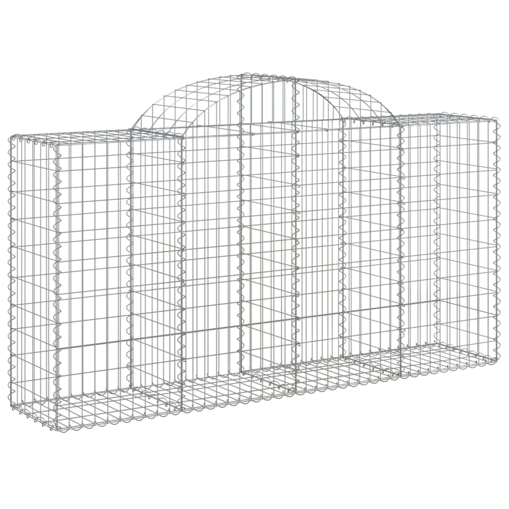 Cesti Gabbioni ad Arco 2 pz 200x50x100/120 cm Ferro Zincato