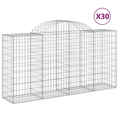 Cesti Gabbioni ad Arco 30 pz 200x50x100/120 cm Ferro Zincato