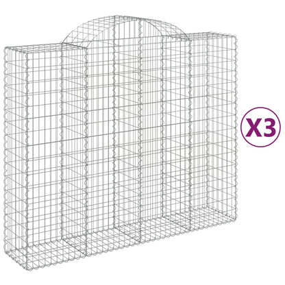 Cesti Gabbioni ad Arco 3 pz 200x50x160/180 cm Ferro Zincato