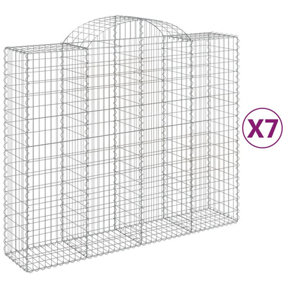 Cesti Gabbioni ad Arco 7 pz 200x50x160/180 cm Ferro Zincato