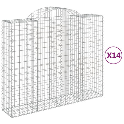 Cesti Gabbioni ad Arco 14 pz 200x50x160/180 cm Ferro Zincato