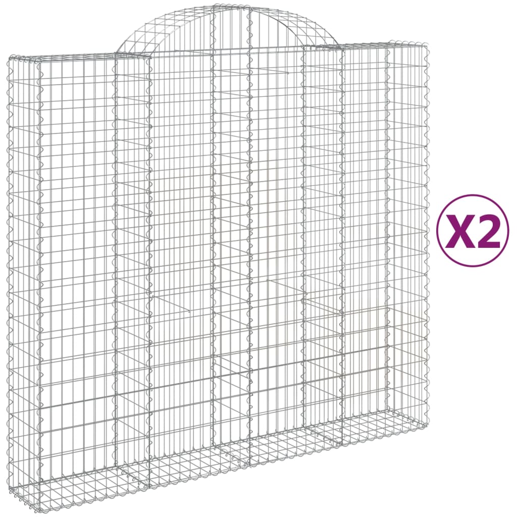 Cesti Gabbioni ad Arco 2 pz 200x50x180/200 cm Ferro Zincato