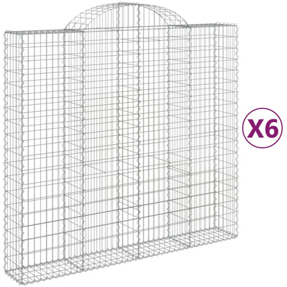 Cesti Gabbioni ad Arco 6 pz 200x50x180/200 cm Ferro Zincato