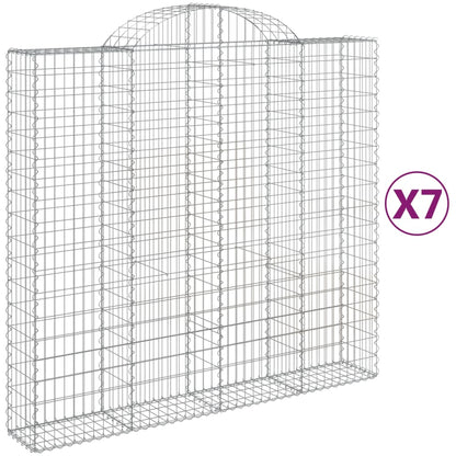 Cesti Gabbioni ad Arco 7 pz 200x50x180/200 cm Ferro Zincato