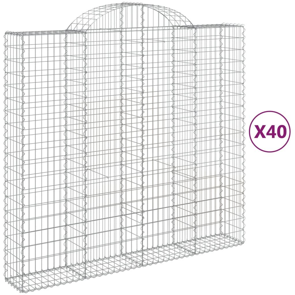 Cesti Gabbioni ad Arco 40 pz 200x50x180/200 cm Ferro Zincato