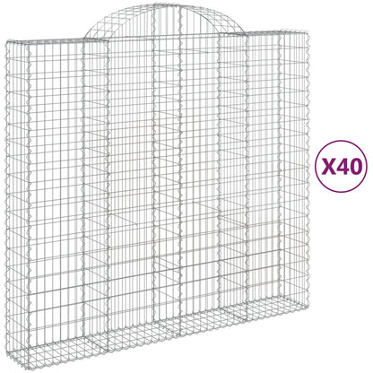 Cesti Gabbioni ad Arco 40 pz 200x50x180/200 cm Ferro Zincato