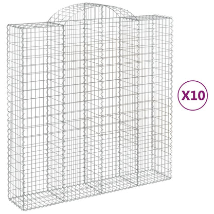Cesti Gabbioni ad Arco 10 pz 200x50x200/220 cm Ferro Zincato