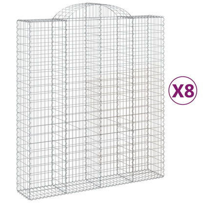 Cesti Gabbioni ad Arco 8 pz 200x50x220/240 cm Ferro Zincato