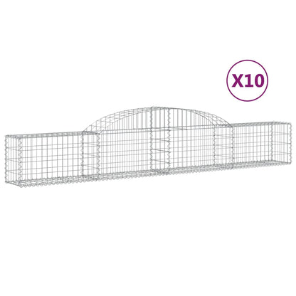 Cesti Gabbioni ad Arco 10 pz 300x30x40/60 cm Ferro Zincato