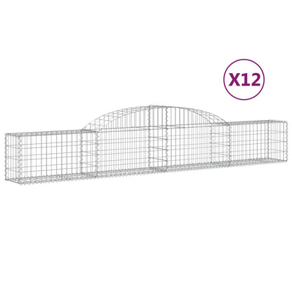 Cesti Gabbioni ad Arco 12 pz 300x30x40/60 cm Ferro Zincato