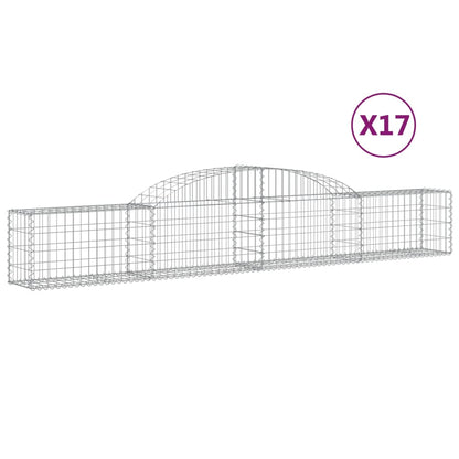 Cesti Gabbioni ad Arco 17 pz 300x30x40/60 cm Ferro Zincato