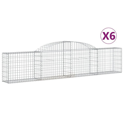 Cesti Gabbioni ad Arco 6 pz 300x30x60/80 cm Ferro Zincato