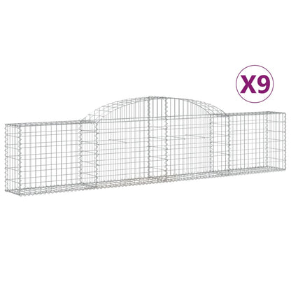 Cesti Gabbioni ad Arco 9 pz 300x30x60/80 cm Ferro Zincato
