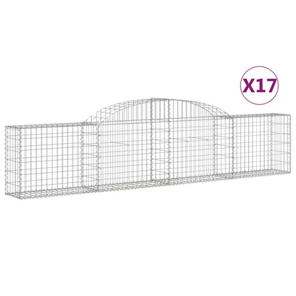 Cesti Gabbioni ad Arco 17 pz 300x30x60/80 cm Ferro Zincato