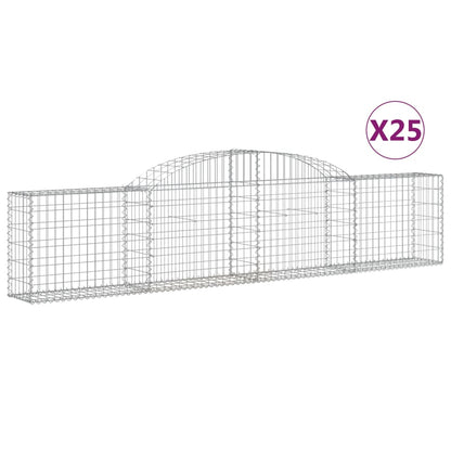 Cesti Gabbioni ad Arco 25 pz 300x30x60/80 cm Ferro Zincato