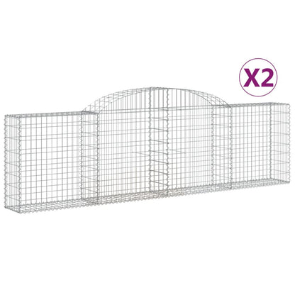Cesti Gabbioni ad Arco 2 pz 300x30x80/100 cm Ferro Zincato