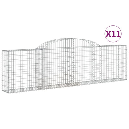 Cesti Gabbioni ad Arco 11 pz 300x30x80/100 cm Ferro Zincato