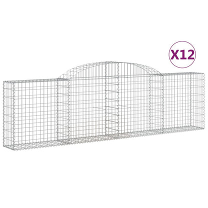 Cesti Gabbioni ad Arco 12 pz 300x30x80/100 cm Ferro Zincato